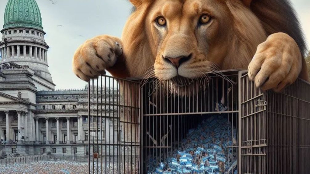 Polémica: Milei alentó la aprobación de la Ley Ómnibus con una foto que muestra al pueblo argentino enjaulado