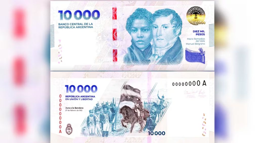 Comienza a circular el nuevo billete de 10 mil pesos