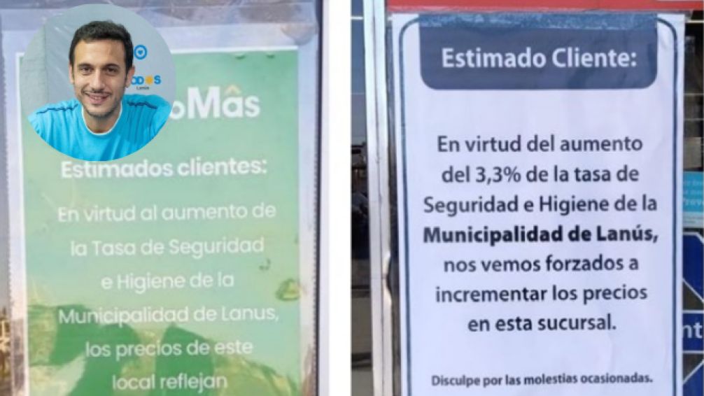 Supermercados de Lanús contra el intendente Julián Álvarez: colocaron carteles contra el aumento de tasas municipales