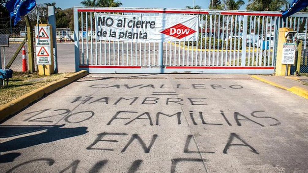 Dow Argentina Cerró y dejó  a 120 familias sin trabajo