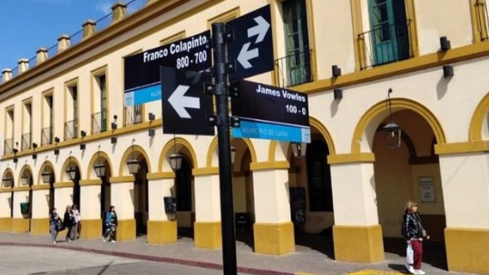 La esquina Franco Colapinto y James Vowles, muy cerca de la emblemática basílica de Luján
