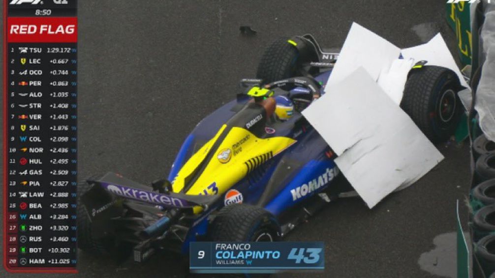 Franco Colapinto: un accidente desafortunado en la qualy del GP de Brasil