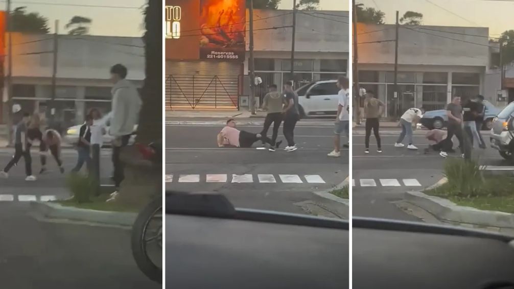 VIDEO: brutal golpiza a la salida de un boliche en La Plata