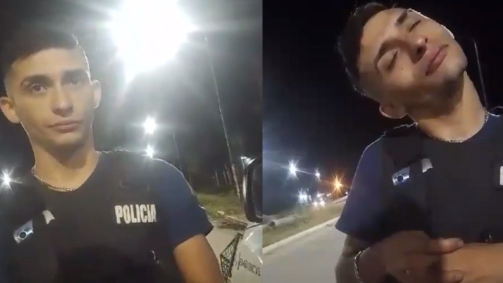 La Matanza: filmaron a un policía de la bonaerense trabajando completamente borracho