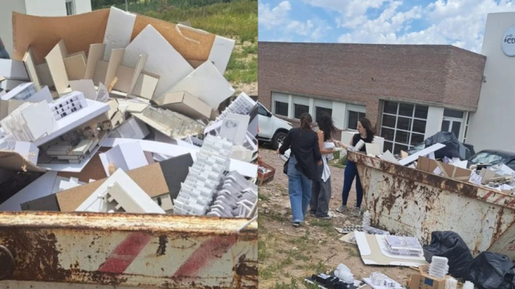 Escándalo en Bahía Blanca: trabajos finales de Arquitectura tirados a la basura