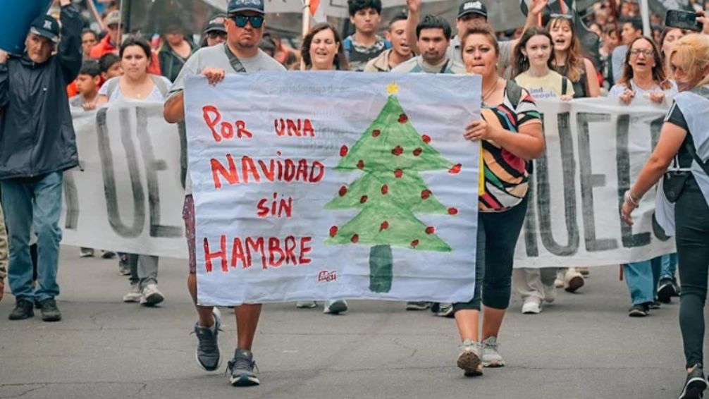 Bajo el lema 'Navidad sin hambre' se realizan 500 protestas en todo el país reclamando ayuda alimentaria