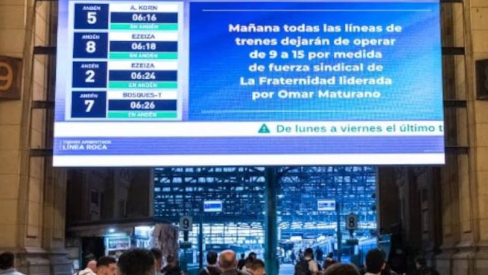 Paro de trenes: el gobierno difundió que servicios funcionan y salió a chocar contra La Fraternidad