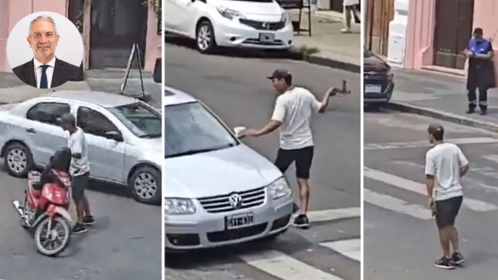 La Plata: un motociclista amenazó a un automovilista con una cadena frente a un agente de tránsito 