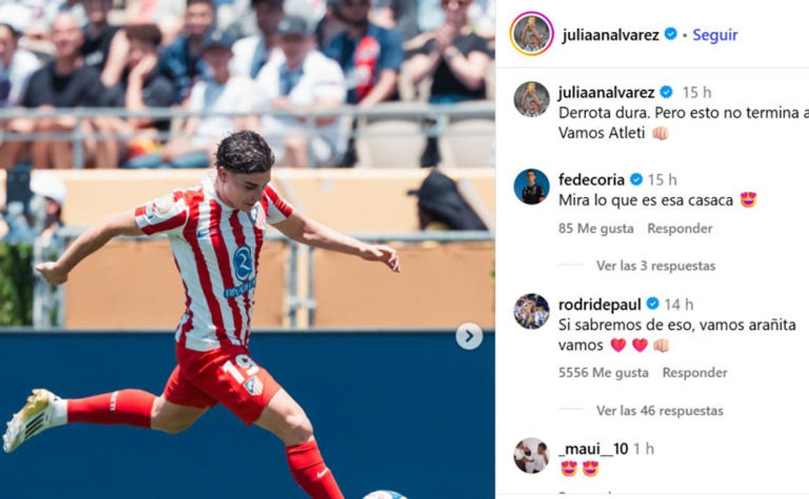 Mundial de clubes: ¿Qué dijo Julián Alvarez tras la dura caída del Atlético de Madrid ante el PSG?
