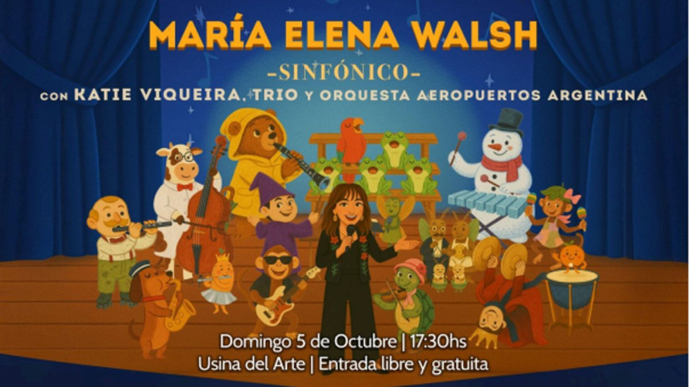 El espectáculo “María Elena Walsh Sinfónico" se presentará en la Usina del Arte