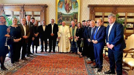 El Papa Francisco recibió a la cúpula de la CGT en El Vaticano