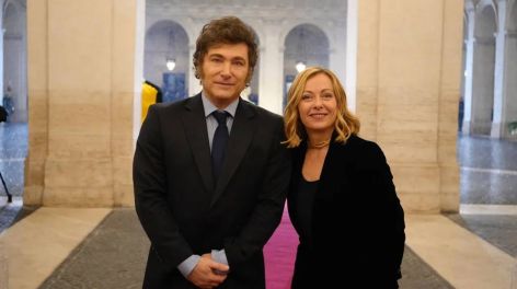 Javier Milei se reunió en Roma con Giorgia Meloni