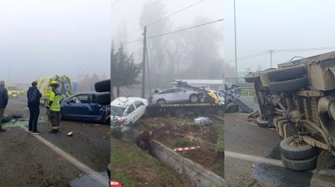 Chile: Tres heridos tras un accidente múltiple entre más de 10 vehículos